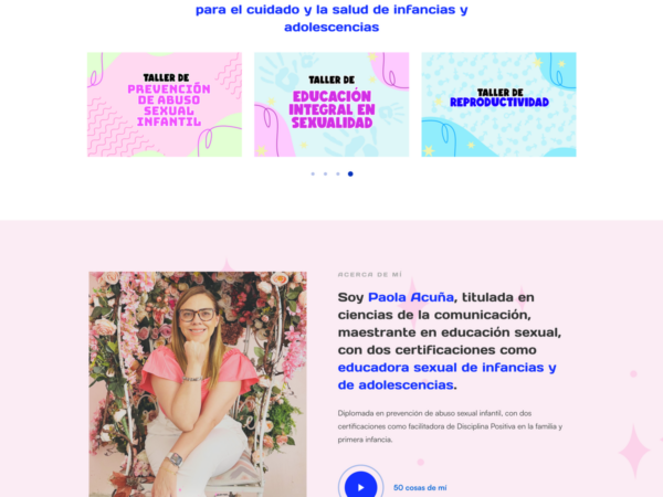 Rediseño del sitio web de Paola Acuña “Mi Vida de Madre”