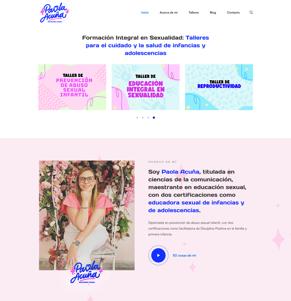 Rediseño del sitio web de Paola Acuña “Mi Vida de Madre”
