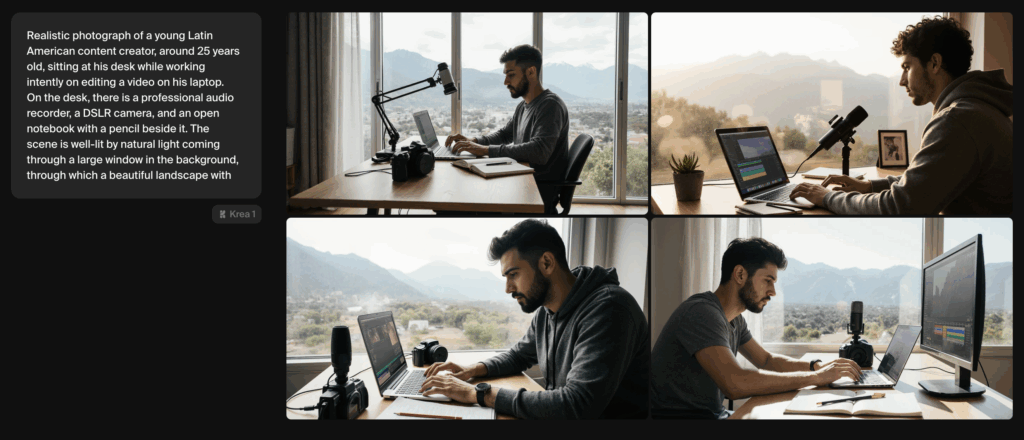 Imagénes generadas con la inteligencia artificial de KREA